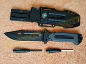 Нож тактический ЗСУ 4048A Grey c компасом огнивом точилкой стеклобоем 27 см