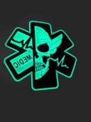 Морал патч «Medic skull» (червоно/білий з люмінофором)