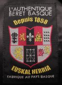 Берет басков, чёрный, шерсть мериноса, размер 59, лёгкое б/у, Европа