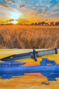 Тактический нож  с огнивом и точилом
