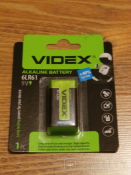 Батарейка Videx 6LR61, 9V (крона)...
