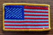 Шеврон, нашивка на китель флаг, лёгкое б/у, армия ВС США