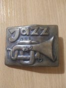 Кожаный ремень с бляхой Jazz, СССР. 125 см.