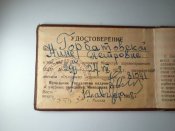 Отличник здравохранения с родным удостоверением за 1958 год .