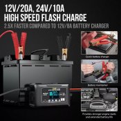 Потужна зарядка для акумуляторів 12V 24V 20A Nexpeak NC301
