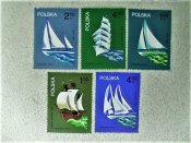 Серія поштових марок Польща " Флот Кораблі Парусники " 1974 рік