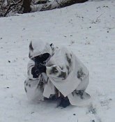 Зимний набор : маскхалат пончо (Бундес) зимний + напульсники + маска зимняя