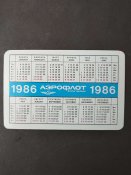 ИЛ-86, календарик за 1986 г.