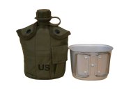 Фляга з кружкою армійська US Army Вottle 1 л пластикова в чохлі олива