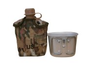 Фляга з кружкою армійська US Army Вottle 1 л пластикова в чохлі Multicam
