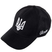 Бейсболка з гербом Ukraine (Чорний)