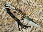 Складной нож флиппер Silver Blade с темляком череп с чехлом