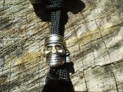 Складной нож флиппер Silver Blade с темляком череп с чехлом