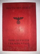 Vorlaufiger Fremden Pass Deutsche Reich (тимчасовий закордонний паспорт німецького рейху)