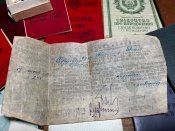 Пакет документов на моряка 18 шт + награда ветеран труда Военный билет справка 1944 год