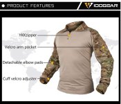 Ubacs Idogear G3 multicam combat shirt (убакс, бойова сорочка) XL
