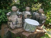 Фляга з кружкою армійська US Army Вottle 1 л пластикова в чохлі Multicam (1 шт.)