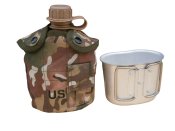 Фляга з кружкою армійська US Army Вottle 1 л пластикова в чохлі Multicam (1 шт.)