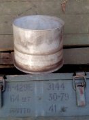 гильза\поддон от порохового заряда от выстрела к 125 мм. танковой пушки