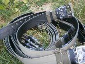 Ремінь офіцерський польовий олива стропа + шкіра 110 см