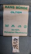 Рубашка Hans Burge Olten, размер 41/62, 70-е года, склад, армия ВС Швейцария