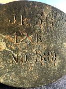 Жетон Німецького Піхотинця ПСВ «J.R.344 12 K N 389» зразка 1878-го року.