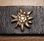 Ремень с эдельвейс, едельвейс, кожа, размер 102 х 2,9 см, б/у, Германия