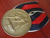 Памятная медаль 1 октября 1938 года на одиночной колодке (Судеты).