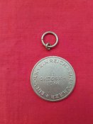 Die medaille zur erinnerung an den 1. oktober 1938