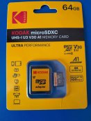 Карта пам'яті Kodak micro SD 64Gb U3 A1 class 10