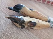 #П  Оригинальный набор из Франции нож и вилка рукоятка из лапки косули.