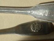 Ложка (срiбло, 1829 року) + виделка. Графськi. Австро-Угорщина.