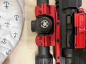 Strike Industries Armaspec Leapers UTG Тюнинг ar15 в красном цвете
