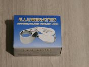 Ювелирная лупа Jeweler's metal loupe Silver Увеличение 30Х,линза 21мм,LED подсветка (1 шт.)