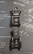 Комплект Целик и Мушка Leapers UTG Low Profile прямые АК/Ar15. Оригинал (1 шт.)