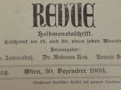 " Ruthenische Revue" 1903р. Огляд українського життя у Австро-Угорщині.