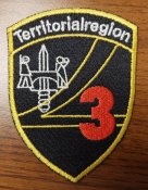 Шеврон, нашивка на китель, Territorialregion 3, размер 90 х 67 мм, армия ВС Швейцария (2 шт.)