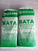Вата медицинская нестерильная 100г,2шт
