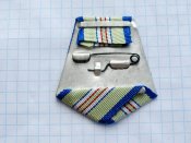 Колодка из алюминия, однослойная с лентой к медали За оборону Кавказа.