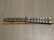 Нож тренировочный Benchmade Silver, для флиппинга нож-бабочка 21.5 см