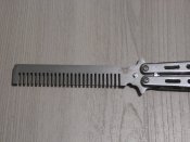 Балісонг гребінець Benchmade,ніж метелик тренувальний срібло 22 см,Balisong Comb Silver