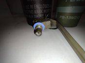 Використана м18 димова граната (жовтий Дим) USA, в тубусі.