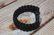 Тактичний браслет з паракорда зі свистком black (1741)