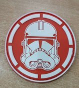 Патч Morale patch Stormtrooper, velcro білий на червоному