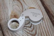 Ювелірна лупа 40Х-25 мм з LED-підсвіткою у футлярі White (1028)