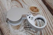 Ювелірна лупа 40Х-25 мм з LED-підсвіткою у футлярі White (1028)