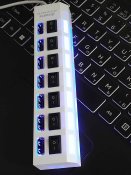 Перехідник USB хаб на 7 портів з перемикачем(Біла)
