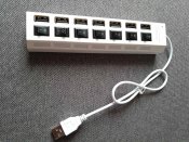 Перехідник USB хаб на 7 портів з перемикачем(Біла)
