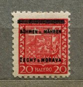 Поштова марка Богемія і Моравія 1939 рік