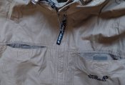 Куртка, ветровка треккинговая Jack Wolfskin + капюшон, хаки, размер S, склад, Таиланд